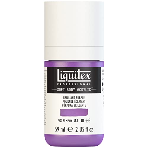 Liquitex Professional Soft Body Acrylic Paint, 59ml (2-oz) Bottle, Brilliant Purple - color: Brilliant Purple, style: 2-oz Bottle