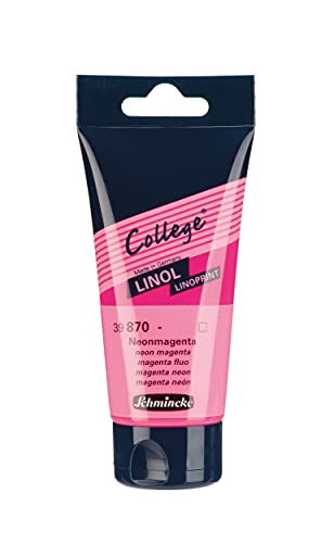 Schmincke - College Linol, Artists' lino Printing Inks, neon Magenta in 75 ml Tube, 39870013, Low-Odour Water-Based lino Printing Ink, lightfast, Even Print - color: Neon Magenta, size: 2.54 Fl Oz (Pack of 1)