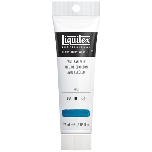 Liquitex Professional Heavy Body Acrylic Paint, 2-oz (59ml) Tube, Cerulean Blue - color: Cerulean Blue, style: 2-oz Tube