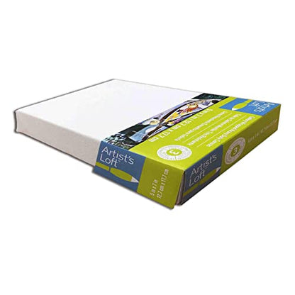 Artist's Loft 5" x 7" Level 3 Gallery Wrapped Heavy Duty Canvas - Archival, Acid Free Cotton Canvas for Paint, Acrylic, & Oils - Bulk 12 Pack - size: 5\ x 7\