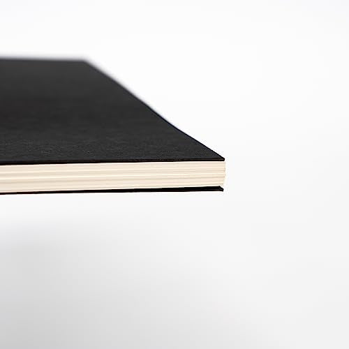 DSTELIN 9 inch x 6 inch, 100GSM, Blank Spiral Notebook, 1-Pack, Soft Cover, Sketch book, 160 Pages / 80 Sheets, (Black)