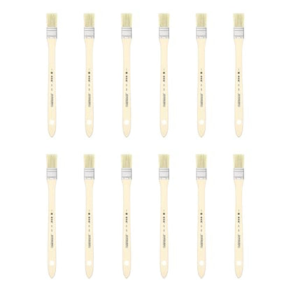 XDT#2801 Hake Artist Paint Brush 12 Piece Set #1.02in, Hog Bristle Flat Brushes for Painting, Acrylic Oil Watercolor - size: #1 12Pc Set