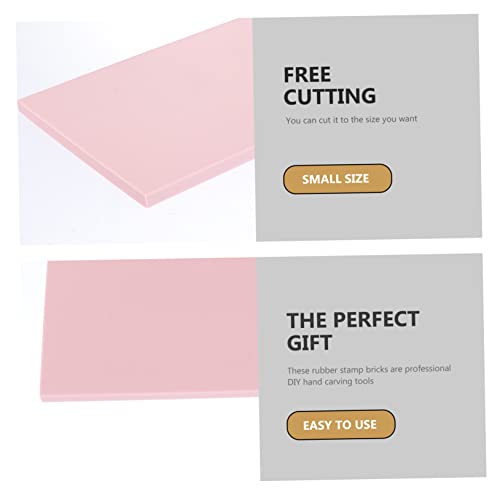 FONDOTIN DIY Rubber Carving Blocks 5-Piece Set for Art Projects 15x10x0.6cm Soft and Smooth Edges for Crafting and Stamping