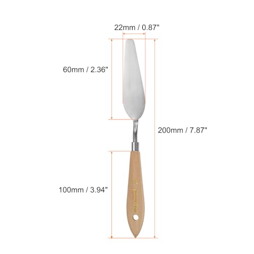 HARFINGTON 4pcs 16# Painting Palette Knife Pointy Stainless Steel Art Spatula Painting Pallet Knives Scrapers Tools with Plastic Handle for Acrylic Oil Canvas Mixing Spreading - size: 95mm x 27.5mm