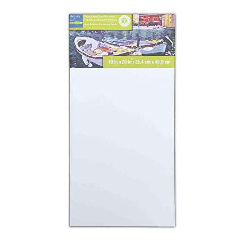 Artist's Loft 10" x 20" Level 3 Gallery Wrapped Heavy Duty Canvas - Archival, Acid Free Cotton Canvas for Paint, Acrylic, & Oils - Bulk 12 Pack - size: 10\ x 20\