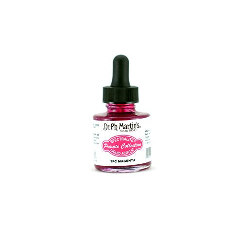 Dr. Ph. Martin's Spectralite Private Collection Liquid Acrylics (7PC) Arcylic Paint Bottle, 1.0 oz, Magenta, 1 Bottle