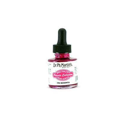 Dr. Ph. Martin's Spectralite Private Collection Liquid Acrylics (7PC) Arcylic Paint Bottle, 1.0 oz, Magenta, 1 Bottle