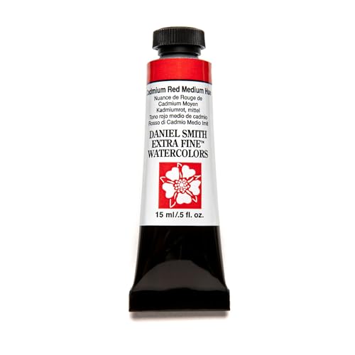 Daniel Smith Extra Fine Watercolor 15ml Paint Tube, Cadmium Red Medium Hue (284600222), 0.5 Fl Oz (Pack of 1) - color: Cadmium Red Medium Hue
