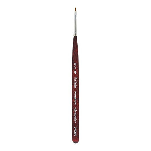 Princeton Velvetouch Artiste, Mixed-Media Brush for Acrylic, Watercolor & Oil, Series 3950 Mini Flat Shader Luxury Synthetic, Size 10/0