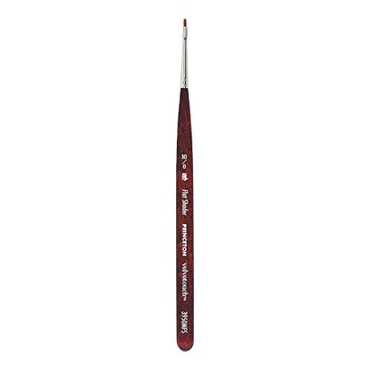 Princeton Velvetouch Artiste, Mixed-Media Brush for Acrylic, Watercolor & Oil, Series 3950 Mini Flat Shader Luxury Synthetic, Size 10/0