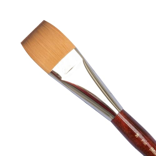 Creative Mark Mimik Kolinsky Watercolor Brush - # 36 Flat - Short Handle Synthetic Paint Brush - Handmade in Germany - Synthetic Sable Paint Brushes for Professional Artists - Animal-Friendly - size: 36