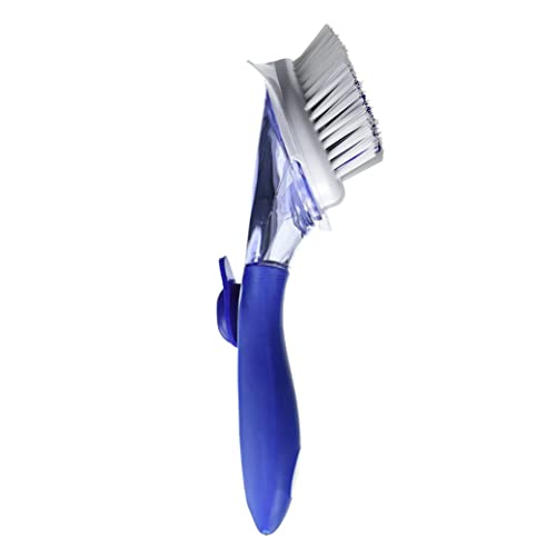 Dawn Refillable Soap Dispensing Dish Scrubbing Brush with Scraper, Dish Wand Scrubber Brush with Soap Dispensing Handle, Blue - size: Pack of 1, style: Fillable Brush