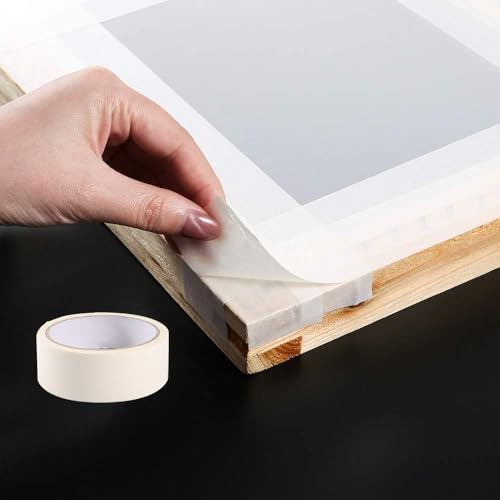 Caydo 31 Pieces Screen Printing Starter kit Include 4 Different Size of Wood Silk Screen Printing Frame with 110 Mesh, Squeegees, Inkjet Transparency Film, Ink Knife, Gloves and Mask Tape - style: 31pcs