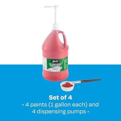 Sax PAINT TEMPERA HB VERSATEMP GALLON SET WITH PUMPS WASH SET OF 4