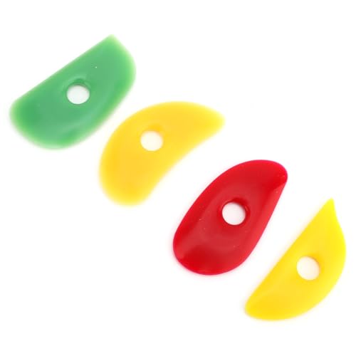 4 Pieces Soft Silicone Ribs Clay Tools, Sculpting Smoothing Shaping Tools with Various Shapes, for Pottery Ceramics Crafts
