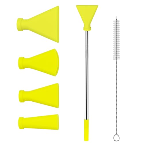 4PCS Stainless Steel Straw Blow Nozzles Set for Acrylic Paint Pouring Supplies, Painting Nozzle Tool with 4 Size Nozzles, Pour Painting Supplies for Fluid Art Bloom and Dutch Pouring (Yellow) - color: Yellow