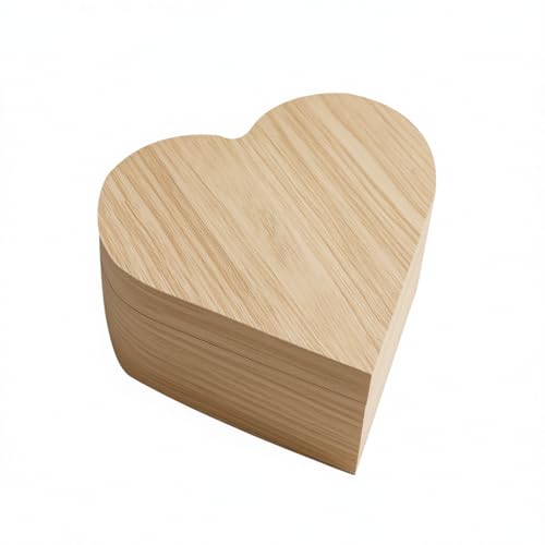 Heart-Shaped Unfinished Wooden Box with Lid, Natural Pine Wood DIY Craft Storage Box for Jewelry, Gift, and Valentine's Day Decoration, Unpainted Wooden Keepsake Box, 5.1x5.1x2.8 Inch - size: Single Heart-Shaped Box