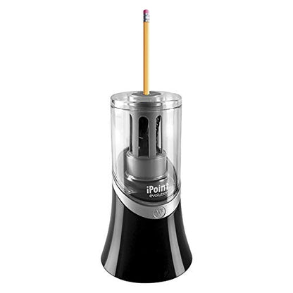Westcott 14888 iPoint Evolution Electric Pencil Sharpener, Black and Silver