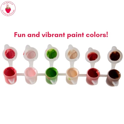 Innovative Designs Strawberry Shortcake Canvas Paint Set for Kids with 3 Canvases, Acrylic Paint, Paintbrush & Stands - color: Strawberry Shortcake