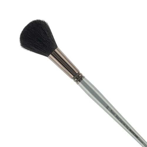 Creative Mark Goat Hair Mop Brush - # 20 Round, Natural Goat Hair for Watercolor, Oil, Acrylic & Makeup Blending – Ultra‑Soft Black Hair – Short‑Handle, High‑Absorbency Artist Mop - color: Black, size: # 20