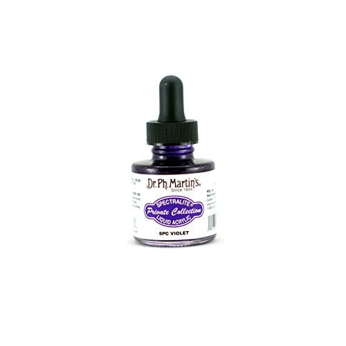 Dr. Ph. Martin's Spectralite Private Collection Liquid Acrylics (6PC) Arcylic Paint Bottle, 1.0 oz, Violet, 1 Bottle