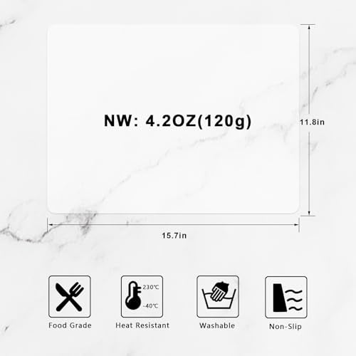 Silicone Placemats, Food-Grade Non-Slip Waterproof, Dining, Countertop Protector, Kitchen Counter Mat, Heat Resistant, Baking mat Dishwasher Safe - color: Translucent, size: 15.7 x 11.8 in - 2pcs (0.03 in)