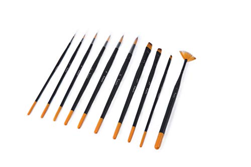 Etchr Professional Artist Paintbrushes – 10 Assorted Vegan-Friendly Watercolor Brushes in Carry Case - Quality Brush Set