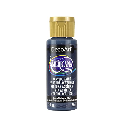 DecoArt Americana Acrylic Paint, 2-Ounce, Deep Midnight Blue - color: Deep Midnight Blue, size: 2 Fl Oz (Pack of 1)