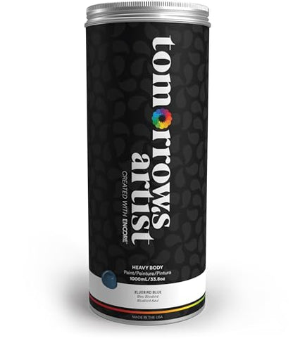 TA: Bluebird Blue, Heavy Body Eco-Friendly Acrylic Art Paint 1000ml/33.81oz jar - color: Bluebird Blue, size: 34 Fl Oz (Pack of 1)