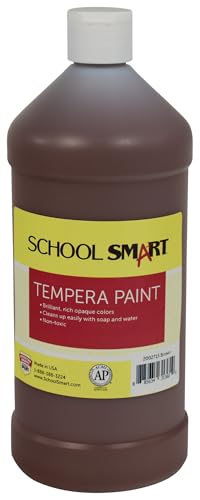 School Smart Tempera Paint, Brown, 1 Quart Bottle - color: Brown