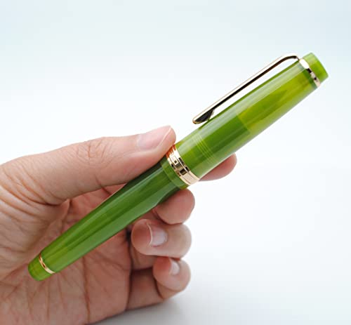 JINHAO 82 Fountain Pen with Gold Clip (F Nib 0.5mm, Transparent Avocado Green) - color: Transparent Avocado Green