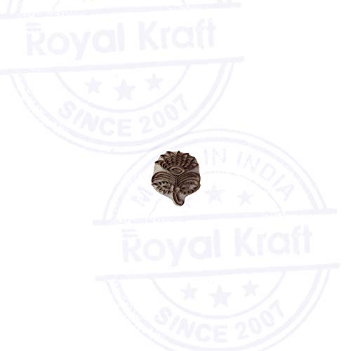 Exquisite Print Block Brass Lotus Pattern Wooden Clay Stamp - size: BSCtag013