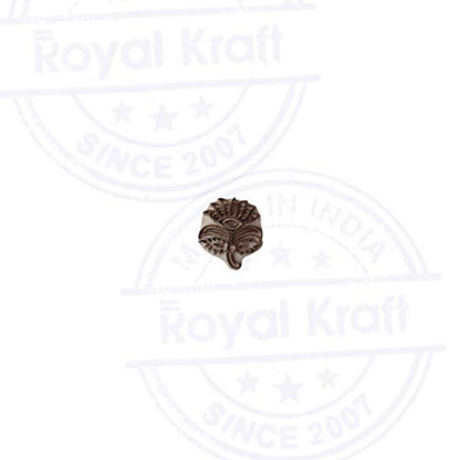 Exquisite Print Block Brass Lotus Pattern Wooden Clay Stamp - size: BSCtag013