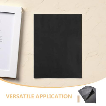 SEWCHICS 55pcs Black Carbon Graphite Transfer Paper with Dual Tip Stylus Pens for Stable Tracing on Canvas, Wood, Paper, and Artistic Surfaces, for Creative Projects