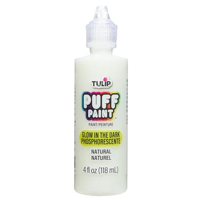 Tulip Puff Glow In The Dark Fabric Paint, Permanent Craft Paint for Clothes, DIY Projects, Notoxic, 4 fl oz, Glow Natural - color: GLOW NATURAL, size: 4 Fl Oz (Pack of 1)