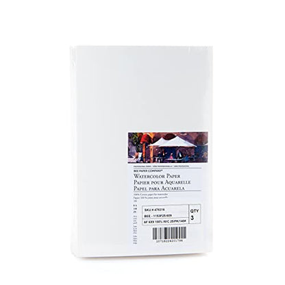 Bee Paper 6" x 9" Watercolor Paper Pack, 140lb, 50 Sheets - size: 6-inch x 9-inch, 50 Sheet Pack