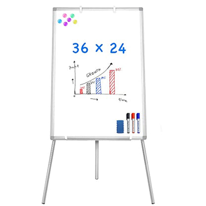 Easel Whiteboard - Magnetic Portable Dry Erase 36 x 24 Tripod Height Adjustable, 3' x 2' Flipchart Easel Stand White Board for Office or Teaching at Home & Classroom (36x24 White) - style: 36x24 White