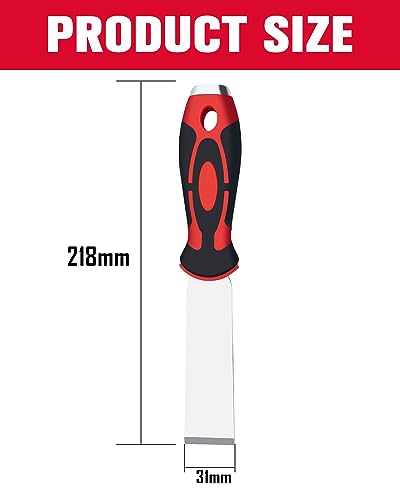 ROTATION Soft Grip, Heavy Duty, Scraper with Hammer End, 1.2", Stainless Steel Putty Knife, 1.2 inch, extra thick - style: 1pc