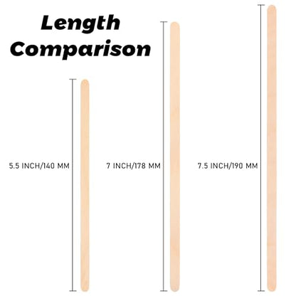 ANTETOK Wooden Coffee Stirrers - Coffee Stir Sticks 7.5 Inch,100pcs Disposable Birch Wood Coffee/Beverage Stirrers,Swizzle Drink Sticks,Coffee Bar Accessories - size: 19cm-100pcs