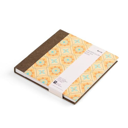 Arrtx Watercolor Sketchbook, Square 7.1 x 7.1 Inch 100% Cotton Cold Press, 300gsm/140lb, Acid-Free, Double-Sided Textured Surface, 24 Sheets for Painting, Sketching & Mixed Media - size: 7.1 x 7.1 inch