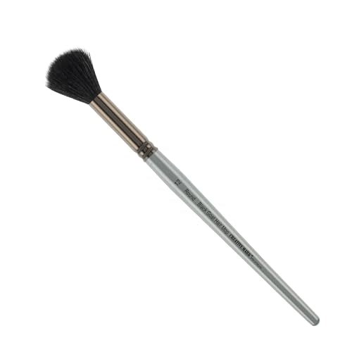 Creative Mark Goat Hair Mop Brush - # 12 Round, Natural Goat Hair for Watercolor, Oil, Acrylic & Makeup Blending – Ultra‑Soft Black Hair – Short‑Handle, High‑Absorbency Artist Mop - color: Black, size: # 12