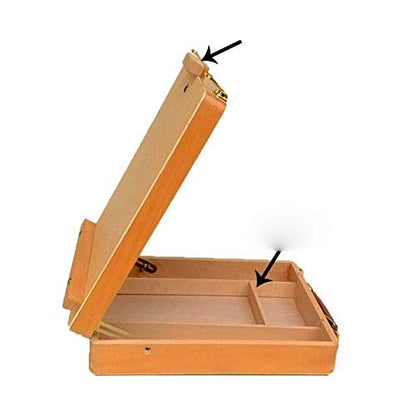 MaGiLL Easels, Easel Portable Desktop Wooden Oil Painting Box Wooden Desktop Shelf Painting Art Tools Storage Box A-Frame Easel Art Supplies