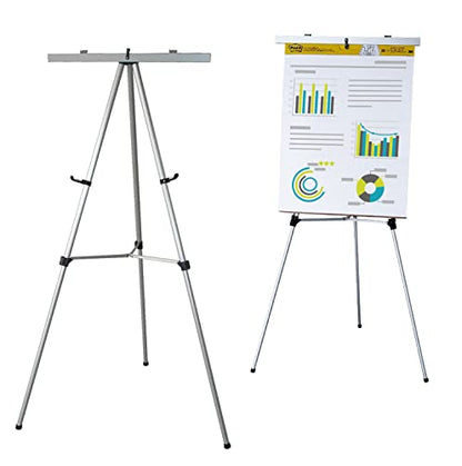 Audio-Visual Direct Lightweight Aluminum Flip-Chart Presentation Easel, 70 Inches, Silver - color: Silver, size: 1 Easel