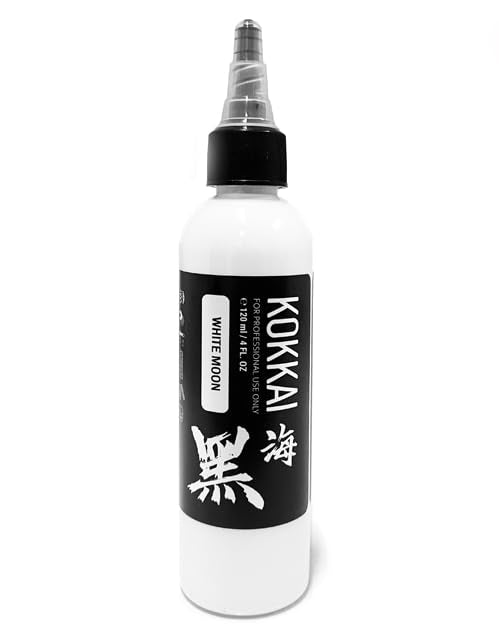 Tattoo Ink, Premium Quality, Precision Medium Viscosity, Rich Hue, Quick Healing, Acrylic-Free, Water-Based, Ready-to-Use Ink for Precision Tattooing (White Moon, 4 oz) - color: White Moon, size: 0.5 oz