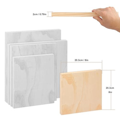 6 Pack 8 x 8 Inch Unfinished Wood Panels, Wooden Panel Boards for Painting, Crafts, and Home Decor - size: 6 Pack 8 x 8 Inch