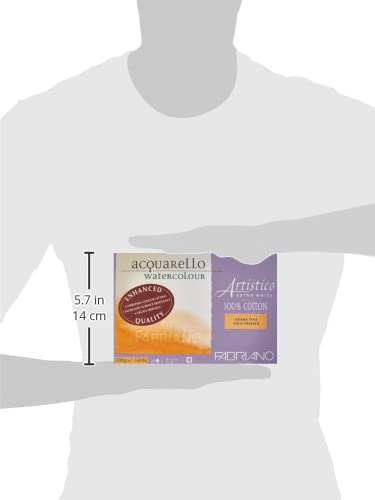 Fabriano Artistico Extra White Watercolor Block, 140 lb./300 GSM, Cold Press, 20 Sheets, 7" x 10"