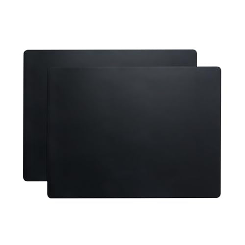 2Pcs Black Silicone Placemats, 15.7"x 11.8" - Kitchen Counter & Baking Silicone Mats - color: Black, size: 15.7"x 11.8"