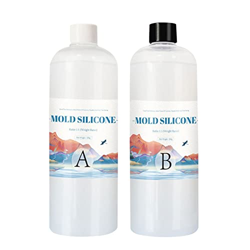 Liquid Silicone, Translucent Liquid Molding Silicone Set, Resin Epoxy Casting, Silicone Mold Maker for Casting Resins Molds, Candle Mould, 1:1 Ratio - color: 200g Set (A, B Each 100g) Mold Silicone