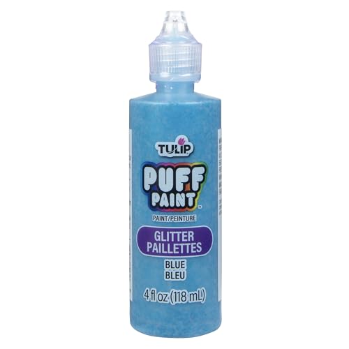 TULIP Puff Paint Glitter Blue 4 Fl Oz (Pack of 1) - color: GLITTER BLUE, size: 4 Fl Oz (Pack of 1)