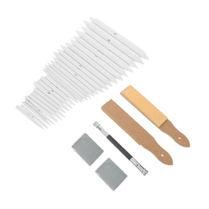 Homoyoyo Blending Stumps and Tortillions Set and Pencil Extension Tool 33pcs with Sandpaper Pencil Sharpener Versatile Media Compatibility and Precision Tools Combination for Outdoor